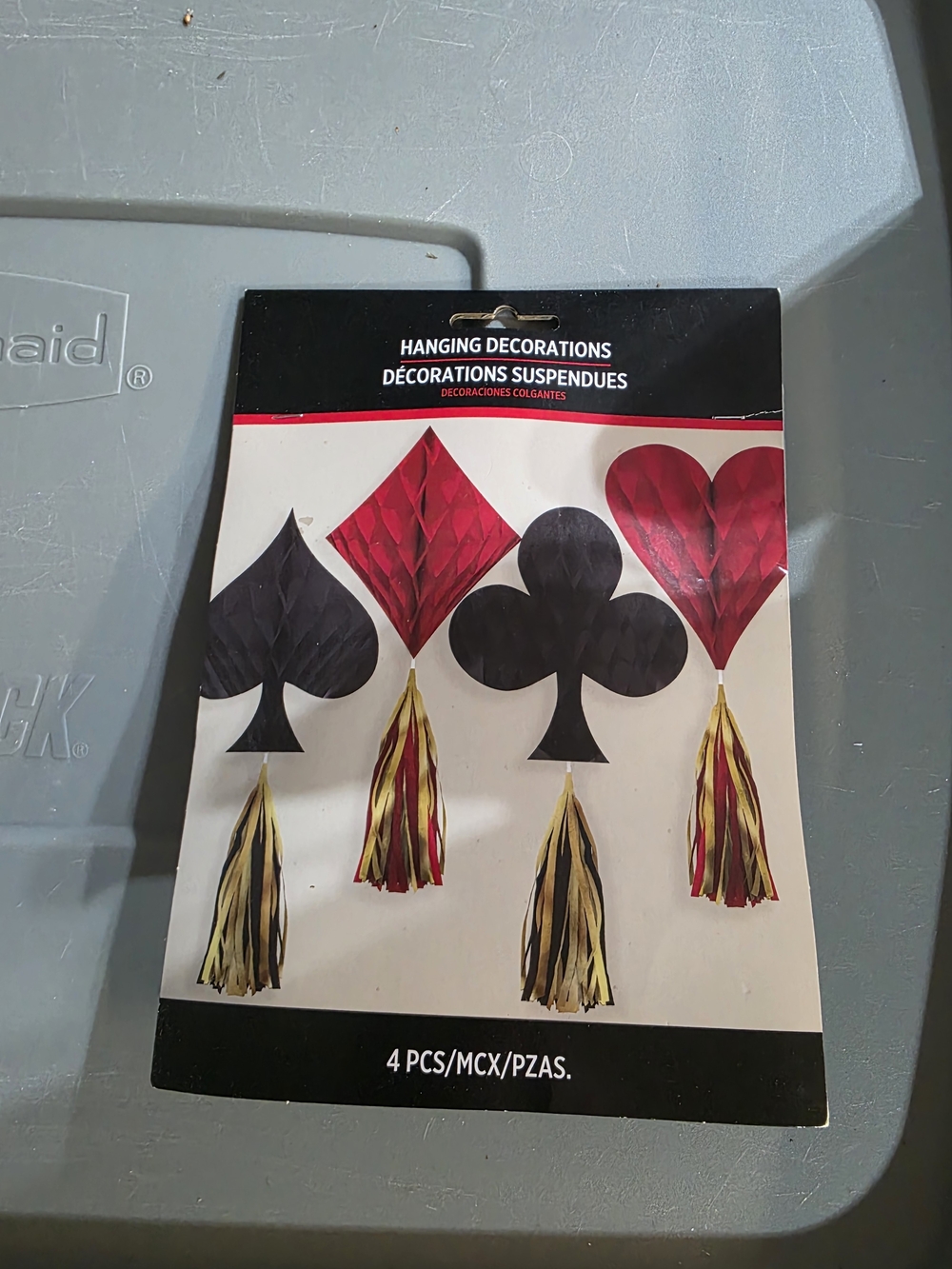 Hanging Card Suit Decorations - Black & Red - Party Supplies